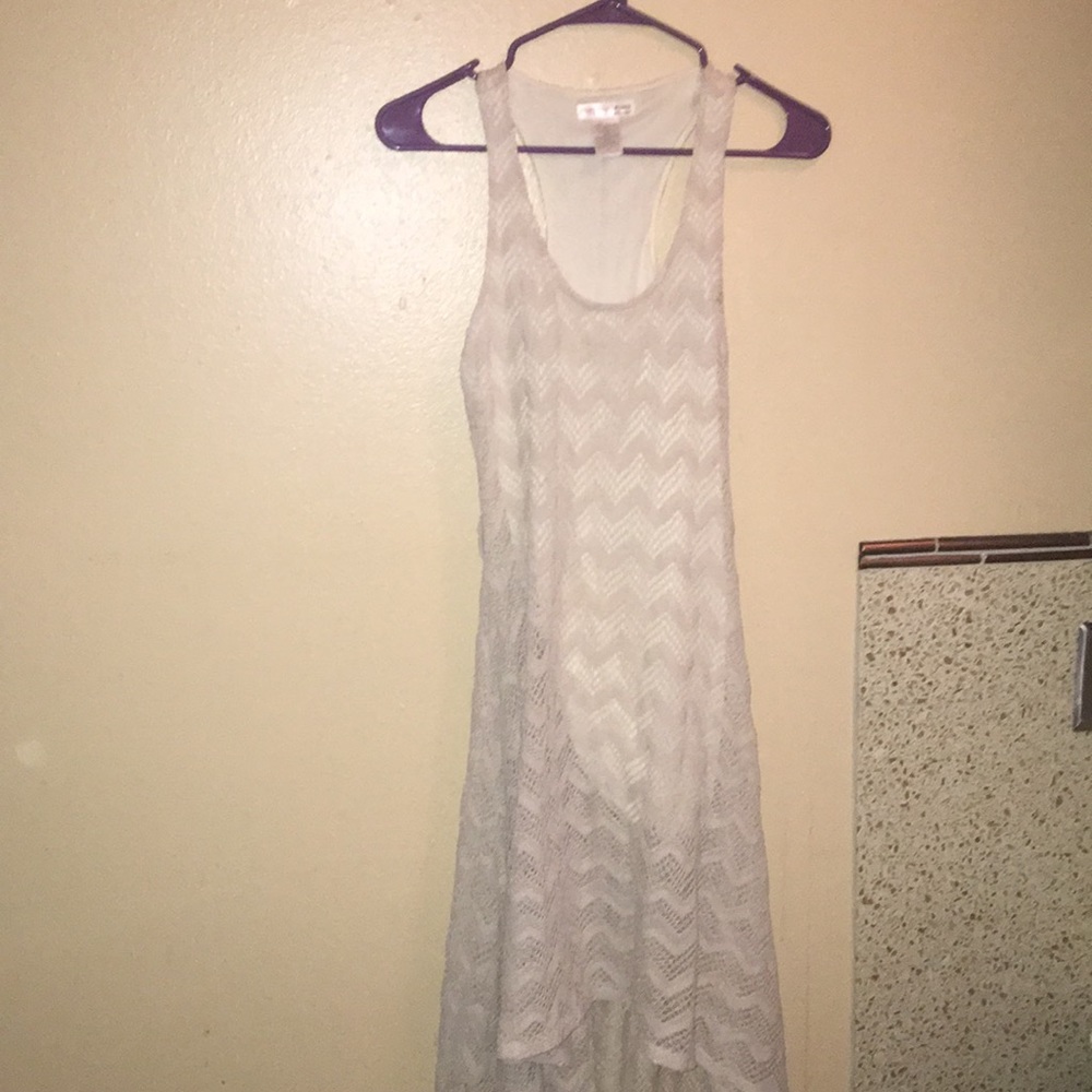 Agaci fishnet cream dress small s